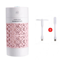 Humidificateur d'air 250ML diffuseur d'huile essentielle USB avec lumière de couleur rose + accesoires