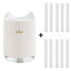Humidificateur d'air à ultrasons 320 ml Mini USB chat blanc + 10 filtres