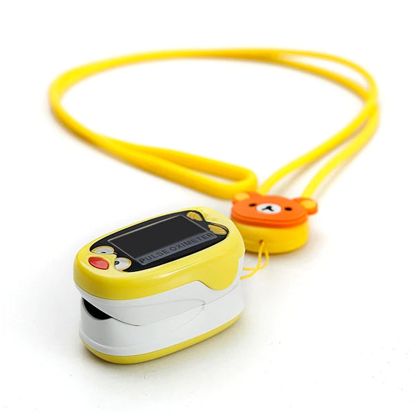 Oxymetre enfant rechargeable jaune lanière